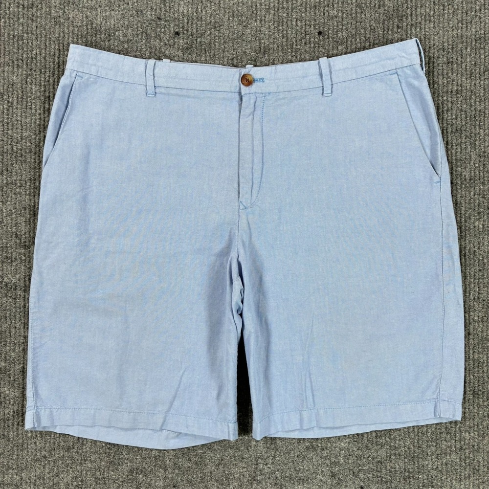 IZOD Mens Chino Shorts Size 40 Blue 100% Cotton Flat Front Mid Rise Casual
